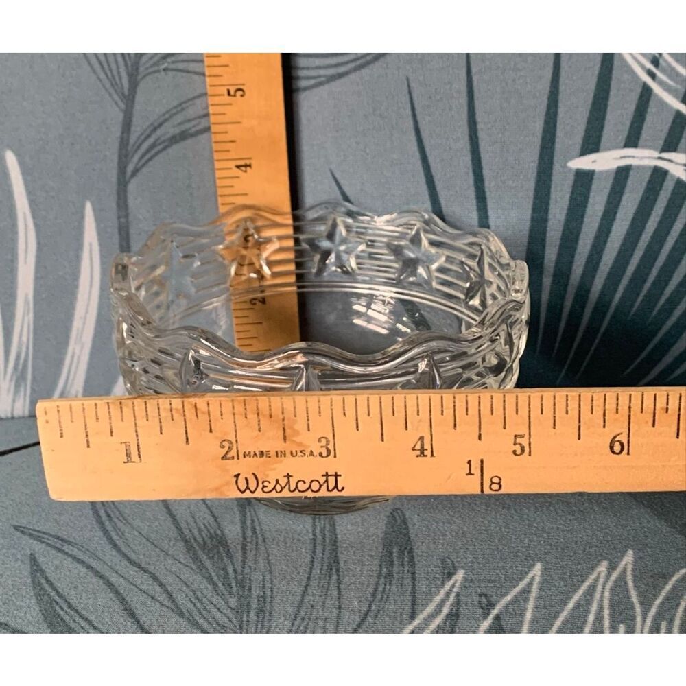 Tiffany & Co 5" Crystal Glass Bowl Stars & Stripes Embossed - Picture 5 of 6